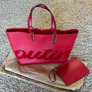 Stunning lipstick red LOUBOUTIN tote bag